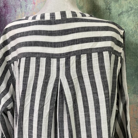 📌 Lucky Brand Cotton Block Striped Long Blouse - Picture 9 of 16
